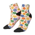 thumbnail image 2 of Bingfone Groovy Daisy Flowers Design Patterned Men'S Women'S Casual Cotton Socks, 2 of 9