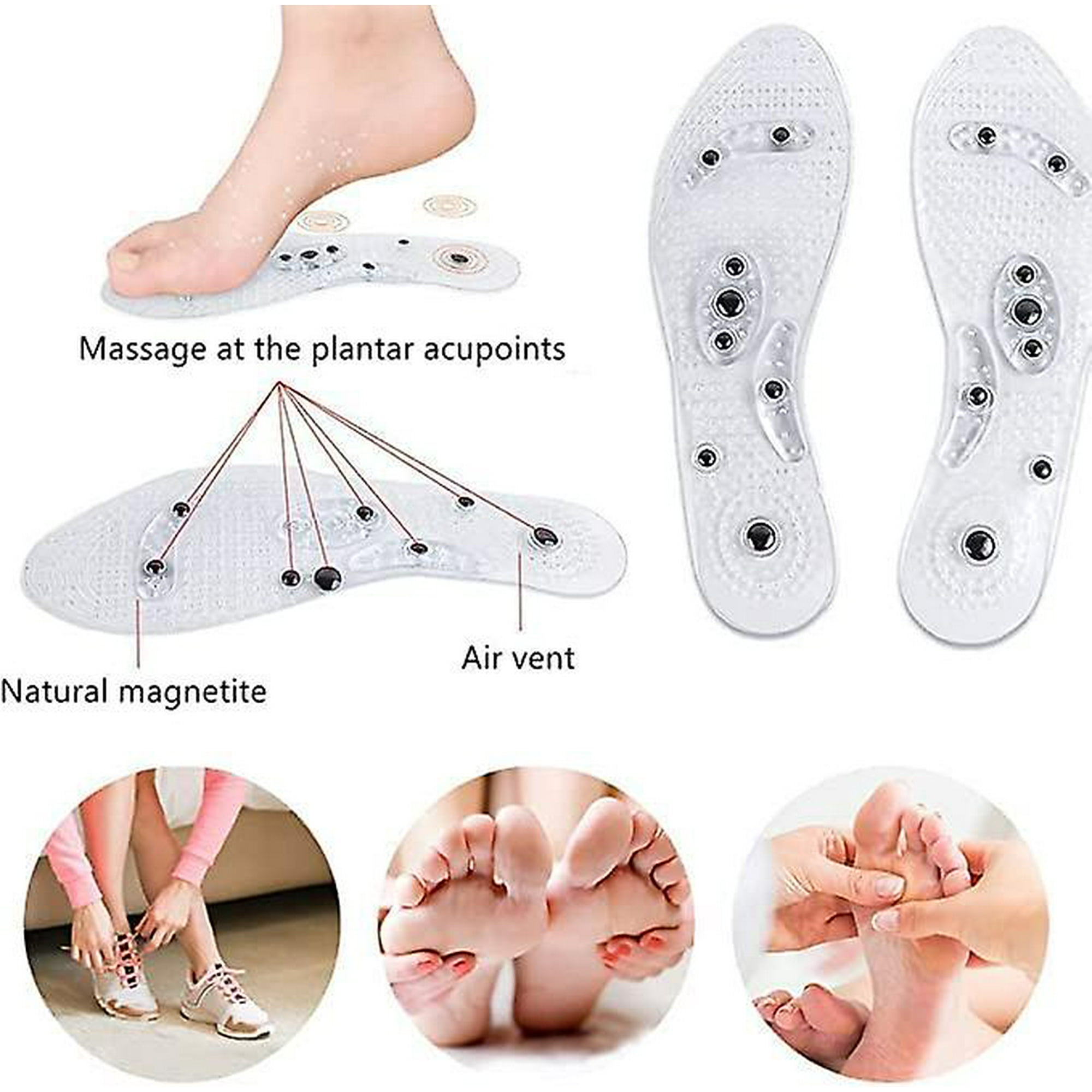 Yeegool Magnetisch Massage Insole 1 Pairs Pure Insoles anti Swelling Acupressure Magnetic Insoles Blue 35 40