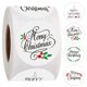 thumbnail image 1 of Pegatinas de Feliz Navidad de 1 pulgada, etiquetas redondas de oro y plata para sellar, pegatinas hechas a mano, etiquetas de paquete de caja de tarjeta, 50-500 piezas, 1 of 4