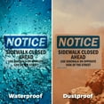 thumbnail image 6 of (2 Pack) Sidewalk Closed Ahead Use Sidewalk On Opposite OSHA Notice Sign 18 Inch X 12 Inch Indoor / Outdoor Rust-Free Aluminum Metal Signs for Workplace, Workshop, and Construction Site, 6 of 8