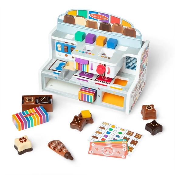 Melissa & Doug Wooden Chocolate Factory Pretend Play Set, Play Food Candy Maker for Boys and Girls - FSC Certified