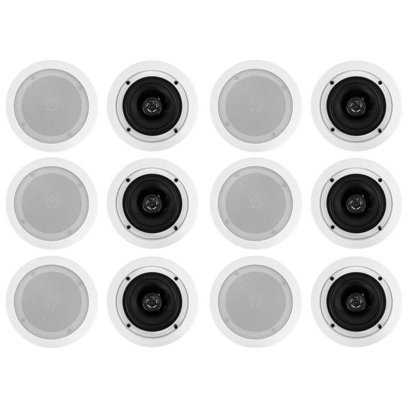 (12) Rockville CC525T White 5.25" Commercial 70v Ceiling Speakers For Restaurant
