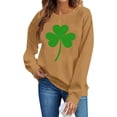 thumbnail image 5 of St. Patrick's Day Sweatshirt for Women Crewneck Long Sleeve Classic Solid Shamrock Graphic Relaxed Fit Comfy Cotton Blend Irish Holiday Clothes, 5 of 6