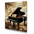 thumbnail image 2 of Designart "Classical Sonata of Black Piano I" Music Canvas Wall Art - Vintage Black Music Piano Hallway Wall Art Decor, 2 of 6