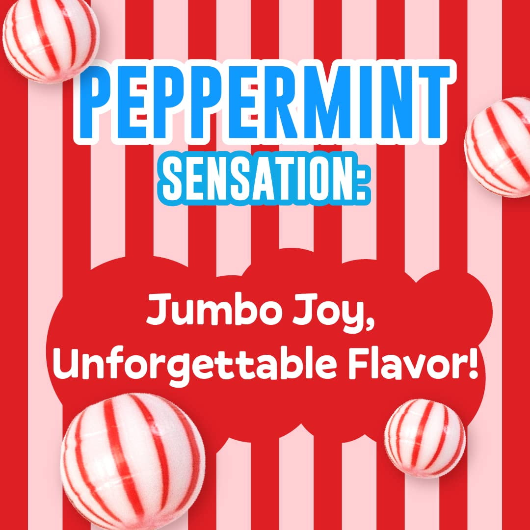 Colombina Jumbo Peppermint Balls - Red & White Hard Candy Delights, Individually Wrapped Mints, Bulk Bag of 200 Pieces, 4 Lbs. (Single Pack)