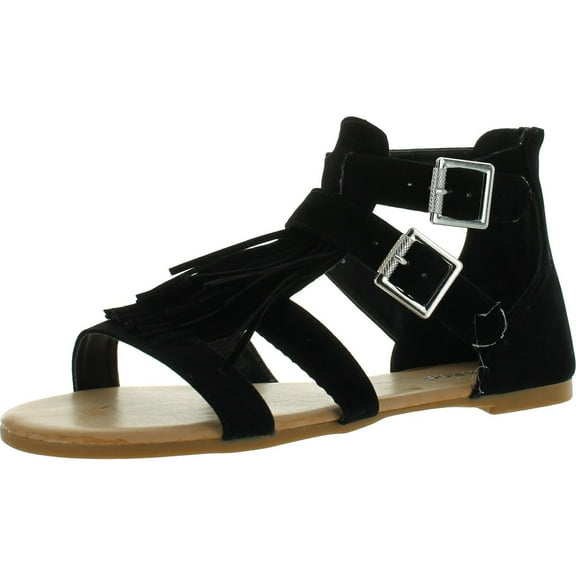 Bamboo Womens Dino-52 Strappy Fringe Flat Sandals New