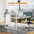 thumbnail image 6 of Electric Adjustable Height Standing Desk With 2 Rear End Wiring Holes Hook 40x24in Memory Computer Workstation Desk For Office, 6 of 7