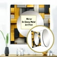 thumbnail image 3 of Designart "Harmonious Yellow and Grey Geometric Blocks I" 0 Square Mirror Wall Decor Modern - Large Yellow Square Bathroom Mirror - Square Printed Wall Mirror Art, 3 of 5