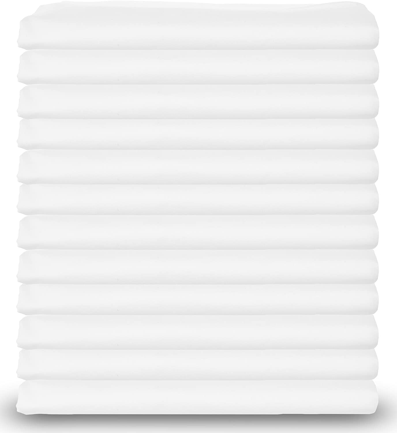 Standard Size White Pillowcases, 200TC Heavy Weight, Cotton/Poly, 12