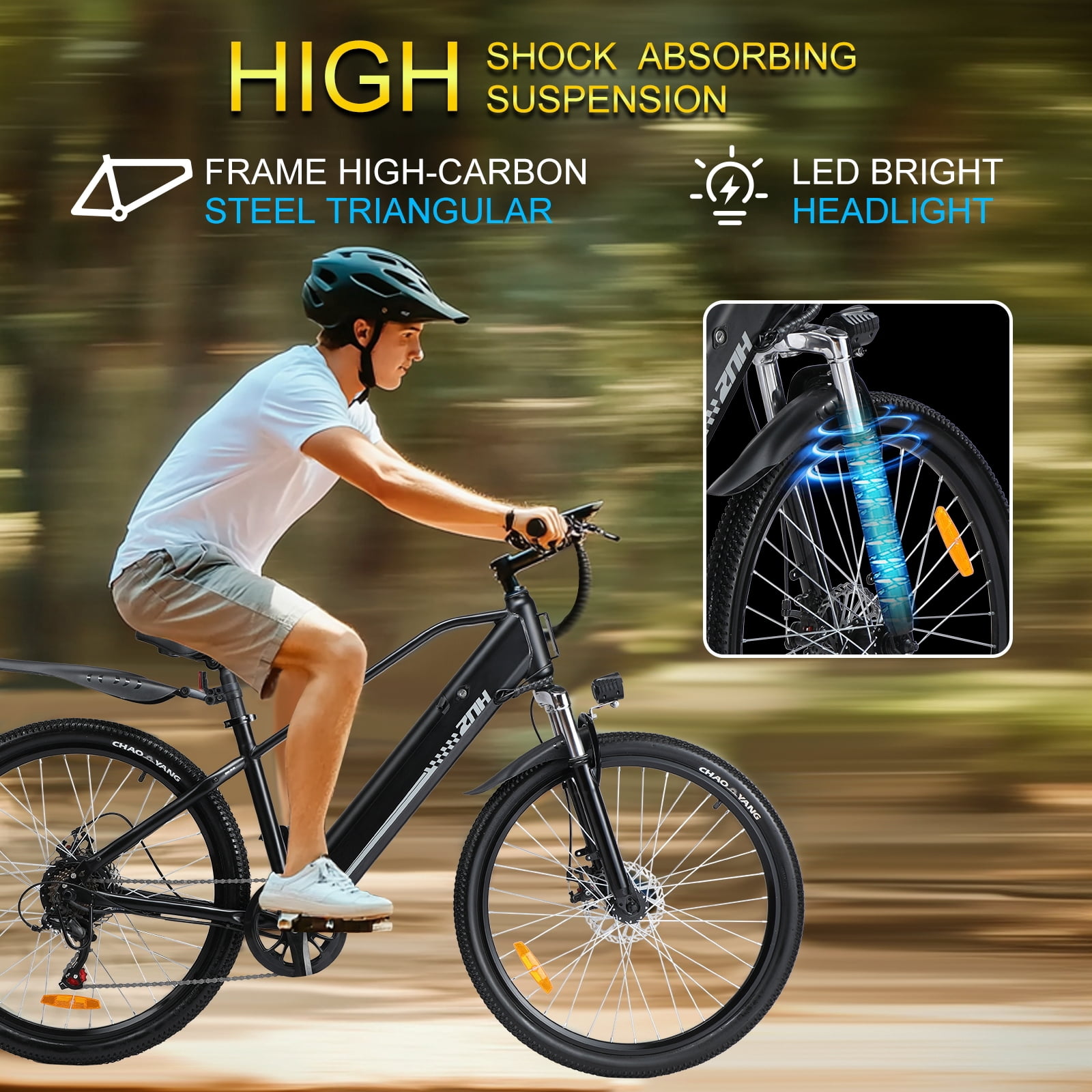 ZNH Electric Bike for Adults, 500W Motor, 26" Commuting E-Bike with Hidden 374.4Wh Battery, 7-Speed Gear, LCD Display, UL 2849