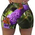 thumbnail image 2 of Salouo butterfly bush flower Print Women's Athletic Shorts,Booty Shorts Biker Shorts High Waisted Elastic Workout Shorts for Yoga Gym Running Sports-Medium, 2 of 8