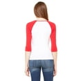 thumbnail image 3 of Bella + Canvas Ladies' Baby Rib 3/4-Sleeve Contrast Raglan T-Shirt - B2000, 3 of 4