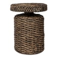 thumbnail image 3 of JONATHAN Y Marisol 19.65" Coastal Bohemian Handwoven Water Hyacinth Round Accent Side Table, Brown, TBL2504B, 3 of 7
