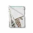 thumbnail image 2 of Hippie Soft Flannel Fleece Throw Blanket, Graphic of Eastern Old Hippie Mysticism Image Print, Cozy Plush for Indoor and Outdoor Use, 60" x 80", Brown and Mint, by Ambesonne, 2 of 6