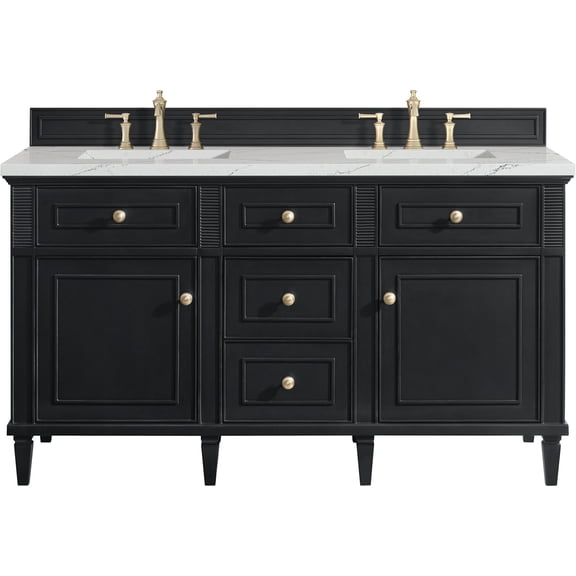 James Martin Vanities 424-V60d-Fenc Lorelai 60" Free Standing Double Basin Hardwood Vanity