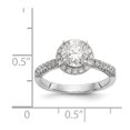 thumbnail image 2 of Solid 14K White Gold Round Halo Engagement Ring with CZ Cubic Zirconia Size 7.5, 2 of 3