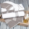 thumbnail image 1 of Lavish Home Rio 8 Piece 100% Cotton Towel Set - White & Silver, 1 of 6