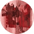 thumbnail image 1 of Ahgly Company Indoor Round Abstract Red Contemporary Area Rugs, 3' Round, 1 of 4