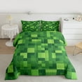 thumbnail image 2 of jejeloiu Pixelated Miners Game Bedding Comforter Set,Modern Geometric Checkered Twin Comforter Sets,Teens Video Games Bedding Set For Boys Kids,Super Cozy Room Decor Reversible,2 Pieces, 2 of 8