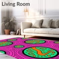 thumbnail image 2 of ODIKA 2'x3' Machine Washable Non-Slip Area Rug, Witches Brew Cauldron Magical Potion Half Round Entry High Traffic Rug with Pad, Pink, 514380, 2 of 8