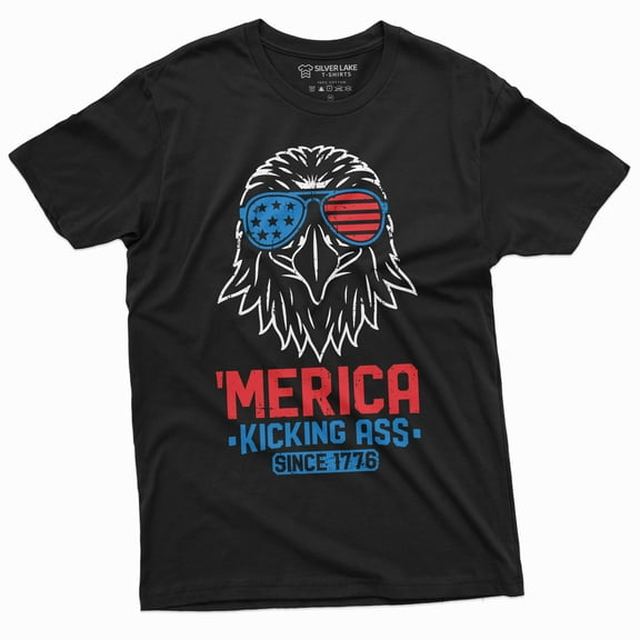 Usa Eagle Merica Tee Shirt Mens Cool 4Th Of July Tshirt 1776 Independece Tee-Shirt
