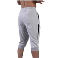thumbnail image 4 of Mens Jogger Capri Pants Active Fit Workout Athletic Gym Capris Elastic Waist Joggers with Pockets, 4 of 7