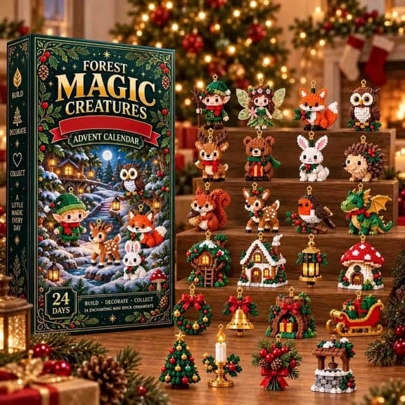 Clearance! 24-Day Mini Christmas Brick Ornament Advent Calendar 2026 (3D)