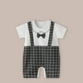 thumbnail image 2 of Yievot Toddler Baby Boy Bodysuit Clothes Plaid Printed Short Sleeve Romper Baby Boy Onesies Jumpsuit Outfits 0-24 Months Newborn Boy Clothes On Clearance, 2 of 4