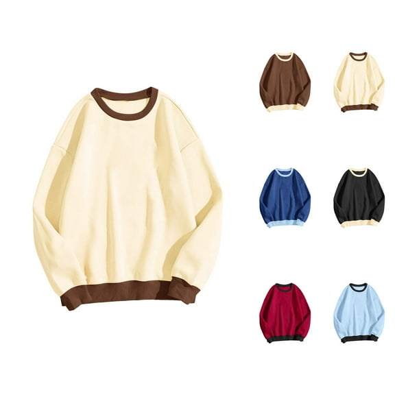 Women'S Sweatshirt Women's Solid Sweatshirt Womens Daily Home Outdoor Workout Long Sleeve O Neck T Shirt Top Solid Sweatshirt