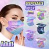 Disposable Tie Dye Face Mask | Protective 3-Ply Breathable Comfortable Nose/Mouth Coverings for Home & Office | Elastic Ear Loop 3-Layer Safety Shield for Adults/ Kids | Pack of 50