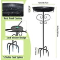 thumbnail image 2 of Bird Bath for Outdoors, Metal Birdbath Birdfeeder with Heavy Duty Stake, Vintage Detachable Water Feeder Bowl for Garden Yard Decor Black, 2 of 2
