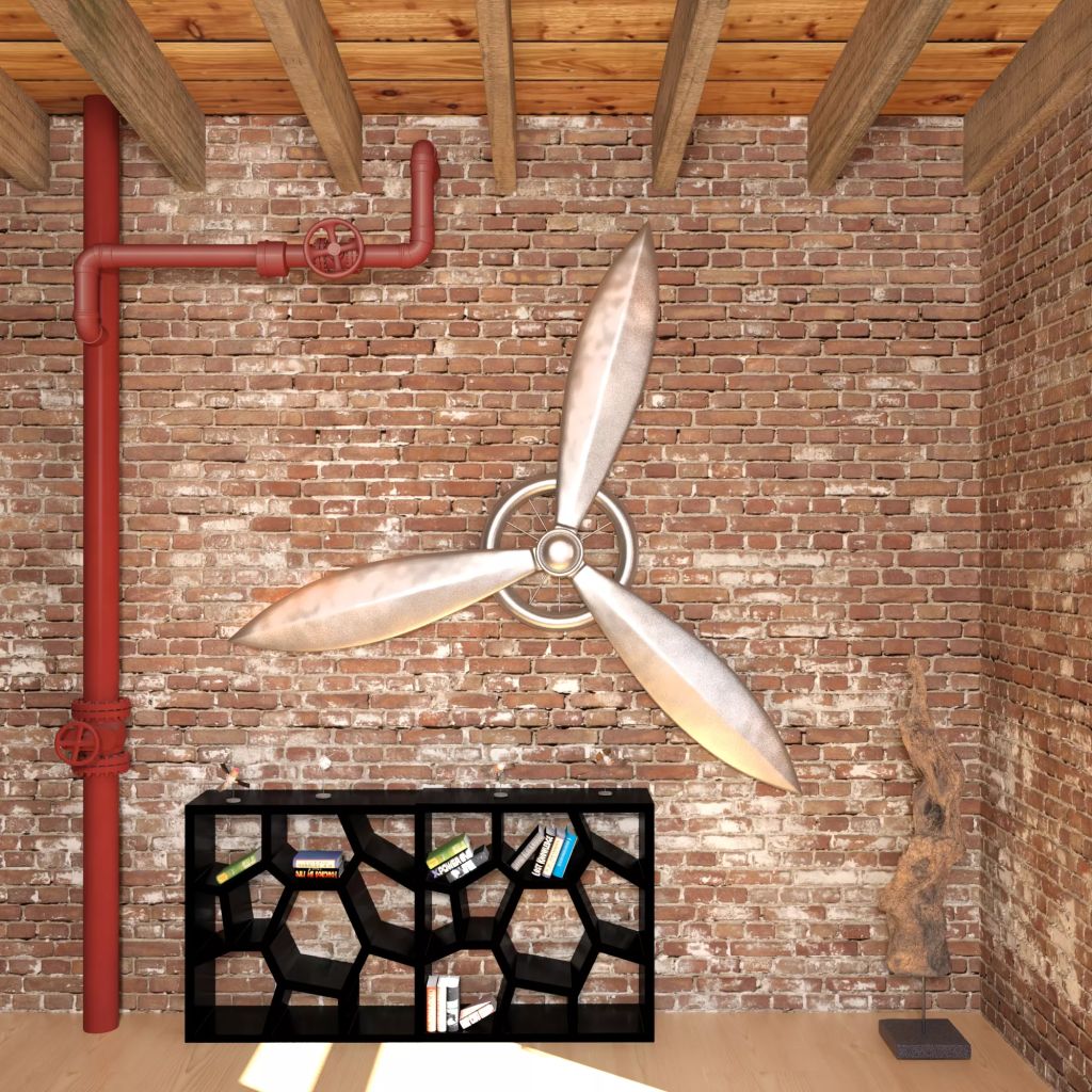 Mgaxyff WallMounted Propeller Aluminum Silver 60"