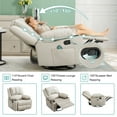 thumbnail image 5 of JONPONY Massage Swivel Rocker Recliner Chair with Vibration Massage and Heat Ergonomic Lounge Chair for Living Room with Rocking Function and Side Pocket, 2 Cup Holders, USB Charge Port,Beige, 5 of 10