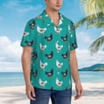 thumbnail image 2 of Lsque Funny Chicken pattern Hawaiian Shirt for Men, Unisex Summer Beach Casual Short Sleeve Button Down Shirts-XX-Large, 2 of 9