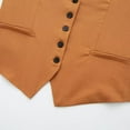thumbnail image 5 of Womens Linen Blazer Vest Dressy Casual Crop Suit Vest Sleeveless Trendy Waistcoat Tops Business Work Office Clothes Orange, XS, 5 of 7