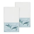 thumbnail image 2 of Authentic Hotel and Spa  Turkish Cotton Turtles Embroidered White 2-piece Towel Hand Set, 2 of 3