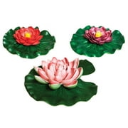 Pond Boss Floating Lily Pad Pond Decor Variety Pack of 3 - Multicolor