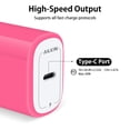 thumbnail image 4 of USB C Charger,AILKIN 2PACK Charging Block Type C with 2PACK Type C Cables 6ft 20W PD Type C Charger 6ft USB C Block Plug Fast Android Phone Charger Block with Usb C Charging Cable 6ft,Rose, 4 of 10