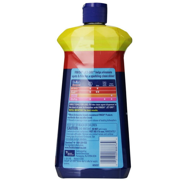 Finish Jet-Dry Liquid Rinse Aid, Dishwasher Rinse and Drying Agent, 23 fl  oz, Pa 