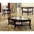 thumbnail image 3 of Furniture of America Stemplez Glass Top 1-Shelf End Table in Espresso, 3 of 4