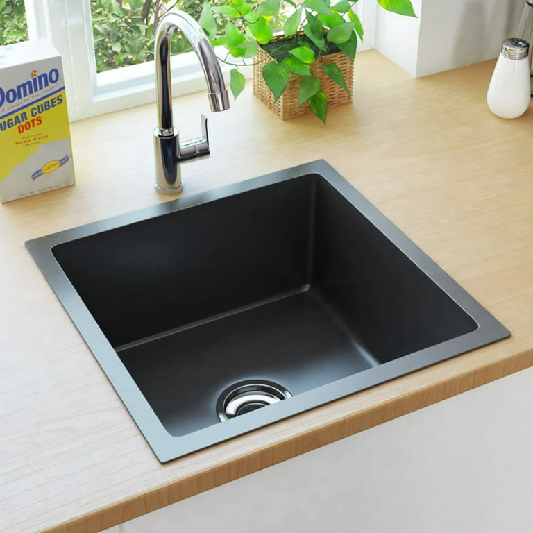 Stainless Steel Single Sink Black Kitchen Sink Strainer Kitchen