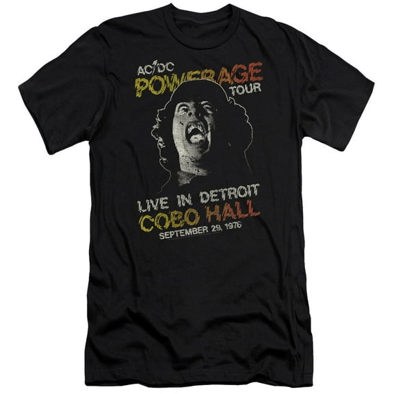 Acdc Powerage Tour Mens Slim Fit Shirt (Black, )