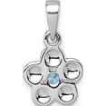 thumbnail image 3 of Sterling Silver Rhodium-plated Polished Blue CZ Flower Pendant Material Primary Purity Classic Breathtaking Radiant An unforgettable keepsake to treasure forever, 3 of 4