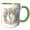 Green/White, variant on 3drose, Fancy Floral Flourish Monogram Initial V, 11oz Mug