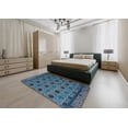 thumbnail image 4 of Ahgly Company Indoor Round Abstract Koi Blue Abstract Area Rugs, 5' Round, 4 of 6
