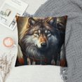 thumbnail image 2 of COMIO Throw Pillow Cover Case Decorative Square Cushion Covers Pillowcase for Sofa Couch Bed,Wolf Feather Art, 2 of 5
