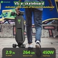 thumbnail image 3 of V6 Electric Skateboard, 450W Peak, Max 12 Mph & 10 Miles Range, Wireless Remote Control, 3 of 7