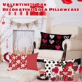 thumbnail image 5 of SugarBloom Valentine's Day Linen Print Pillowcase, Decorative Sofa Cushion Cover for Home Decor, 12x20 inches,A, 5 of 6