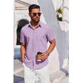 thumbnail image 2 of COOFANDY Mens Button Down Short Sleeve Shirt Casual Summer Stretch Dress Shirts Wrinkle Free, 2 of 6