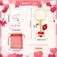 thumbnail image 5 of Sinyiin 6Pcs Valentine's Day Themed Keychains Heart Rose Lip Metal Keychains Key Holder, 5 of 7